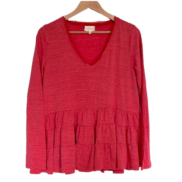 Anthropologie Deletta Thea Tiered Ruffle Shirt Size S - Picture 2 of 8